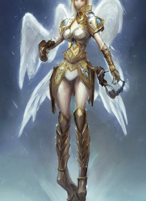 Image similar to concept art, angel knight girl. by artstation trending, by joseph mallord william turner, highly detailed