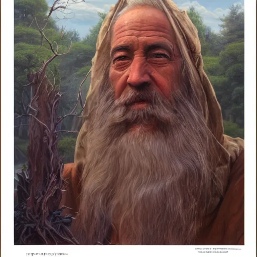 Image similar to Beautiful hyperrealistic detailed matte portrait painting of moses with the Burning Bush, by andreas rocha and john howe, and Martin Johnson