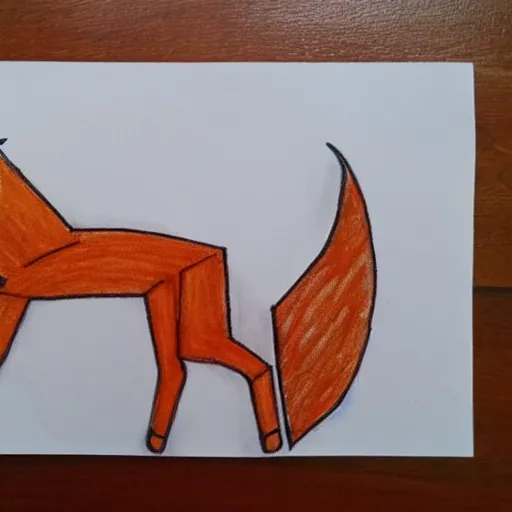 Image similar to a toddler's drawing of a fox