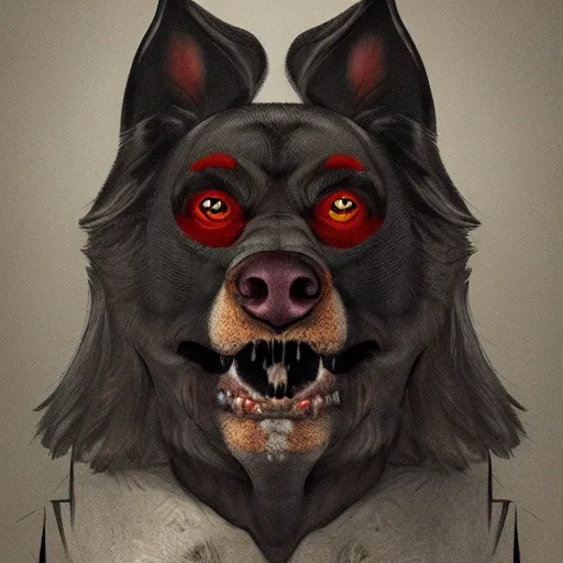 Image similar to portrait of a dog soldiers, trending on artstation