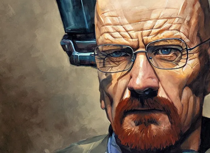 Prompt: a highly detailed beautiful portrait of walter white as wolverine, by gregory manchess, james gurney, james jean