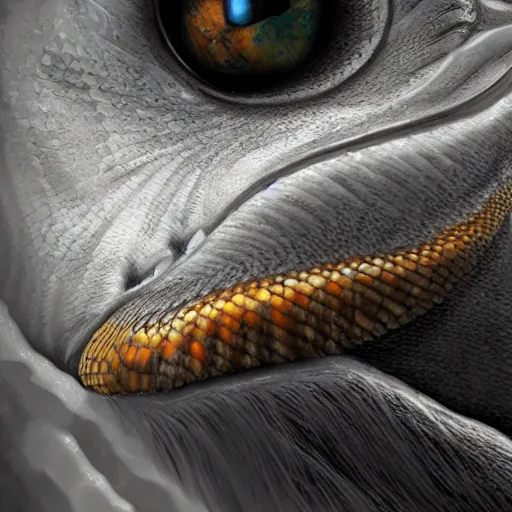 Image similar to photorealistic snake with a cat face. hyperdetailed photorealism, 1 0 8 megapixels, amazing depth, high resolution, 3 d shading, 3 d finalrender, 3 d cinematic lighting, glowing rich colors, psychedelic overtones, artstation concept art.