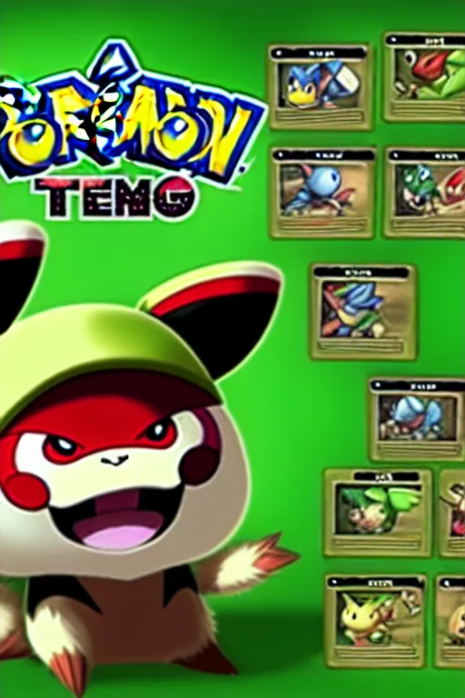 Image similar to teemo, a pokemon trading card of teemo, highly detailed pokemon trading card screenshot