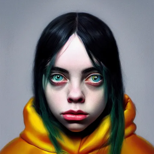 Prompt: painting of billie eilish by michal karcz | loony toons style