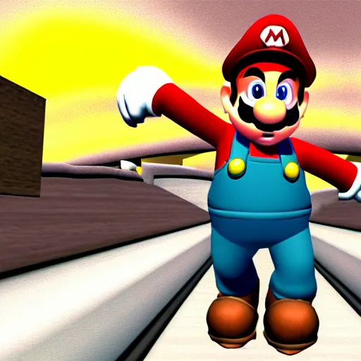 Image similar to winston churchhill in mario 6 4, game screenshot