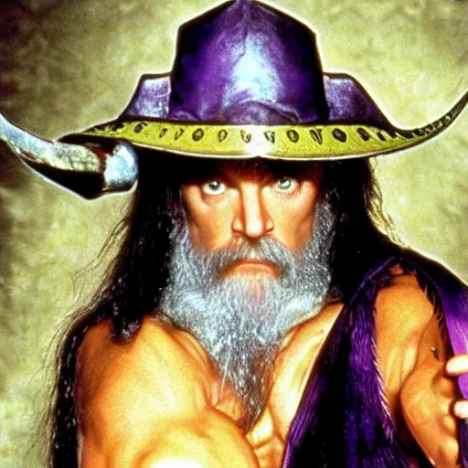 Image similar to macho man randy savage as gandalf from lord of the rings