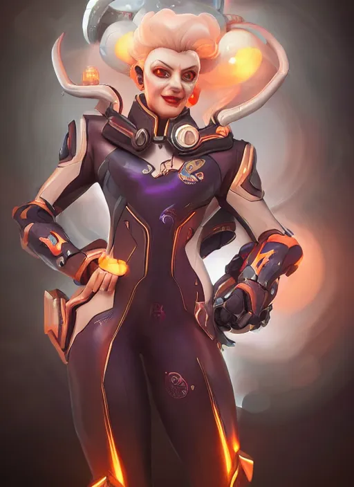 Image similar to !dream character portrait of a fusion of Moira from Overwatch and Roadhog from Overwatch by ArtGerm and Tom Bagshaw, 4k, highly detailed, cinematic lighting, characters merged