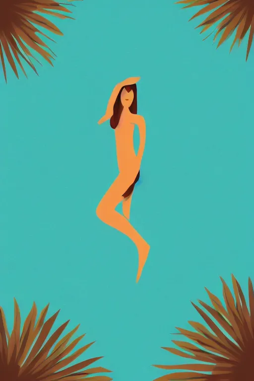 Prompt: minimalist boho style art of a woman swimming, illustration, vector art