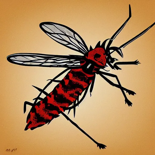 Image similar to digital art of a mosquito high quality trending on art station