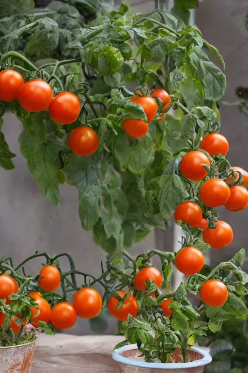 Image similar to a potted tomato plant with an ethernet connection, its leaves and tomatoes form a web developer interface for html 5 iot web 2. 0, high resolution megapixel photograph