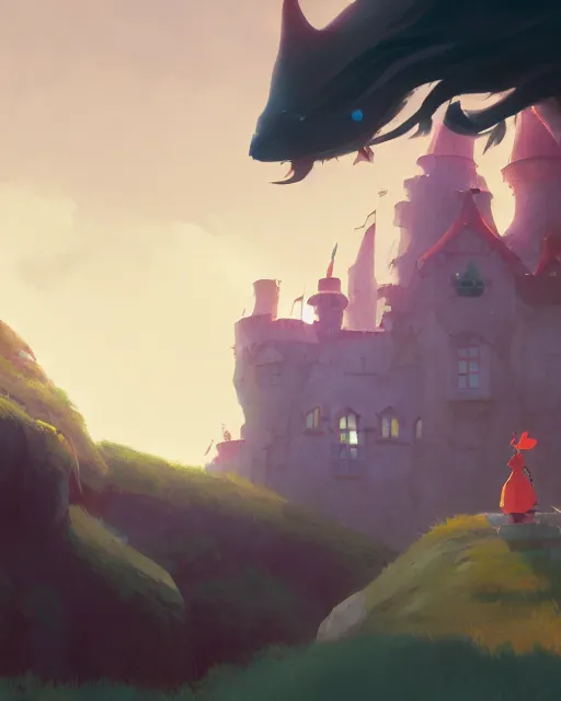 Image similar to fantasy castle, cory loftis, james gilleard, atey ghailan, makoto shinkai, goro fujita, studio ghibli, rim light, exquisite lighting, clear focus, very coherent, plain background, soft painting