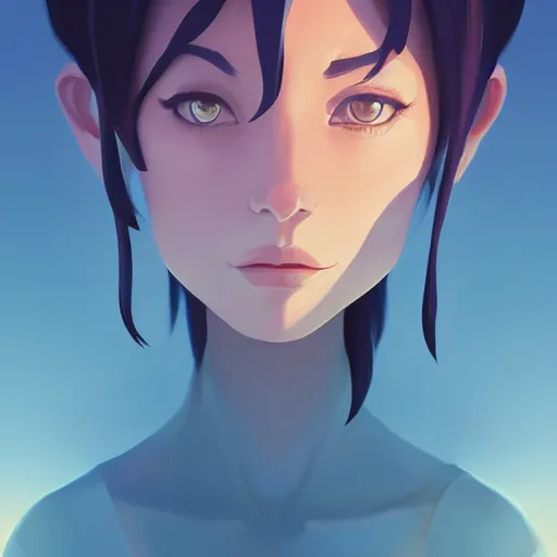 Image similar to face icon stylized minimalist the lost world, loftis, cory behance hd by jesper ejsing, by rhads, makoto shinkai and lois van baarle, ilya kuvshinov, rossdraws global illumination