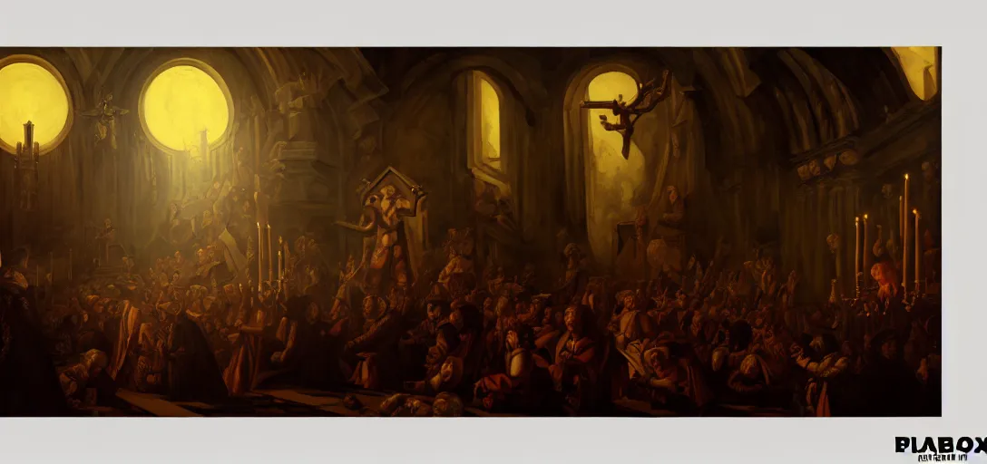 Baroque Oil Painting Of Satan In Church Brutalist Stable Diffusion