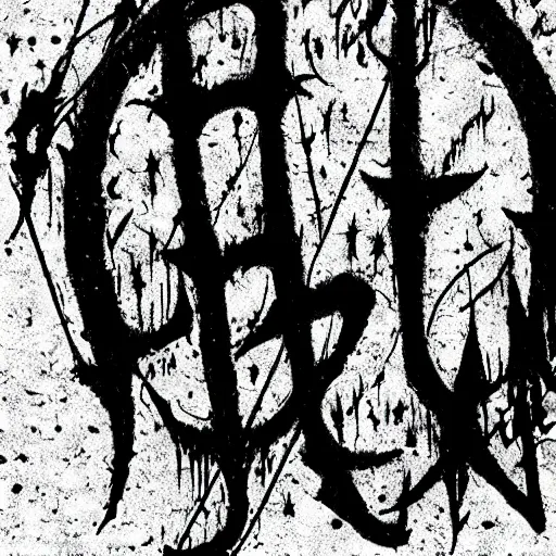 Image similar to black metal band font, unreadable