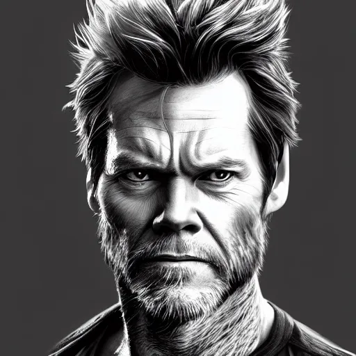 Image similar to Portrait of Kevin Bacon as Wolverine, fantasy, intricate, highly detailed, digital painting, trending on artstation, sharp focus, illustration, style of Stanley Artgerm