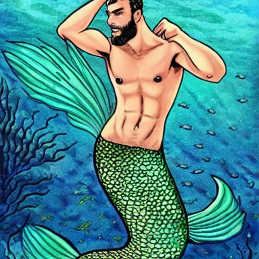 Image similar to mermaid gigachad