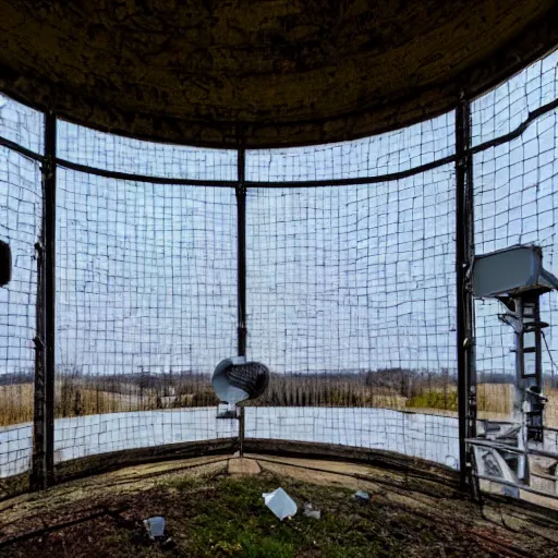 Prompt: Abandoned radar installation