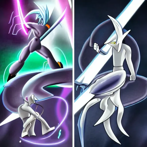 Image similar to Illustration Mewtwo vs Sephiroth