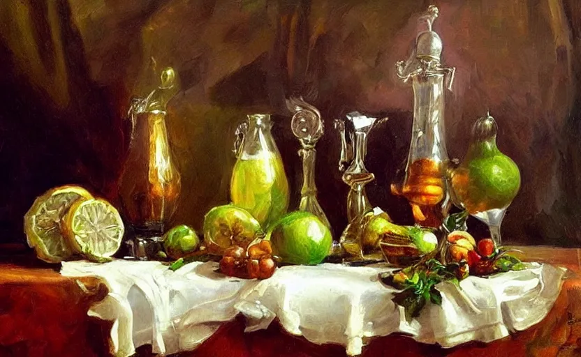 Image similar to Alchemy amazing still life composition. By Konstantin Razumov, chiaroscuro, highly detailded