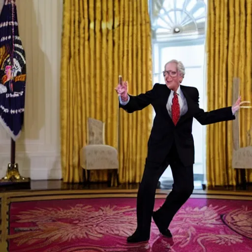 Image similar to Mitch McConnell dancing his heart out. White House photo.