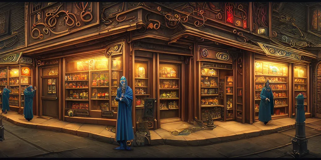 Prompt: fantasycore, eldritch, psychic, elemental masterpiece 8k resolution Behance HD scrollwork magic conduits zBrush Central contest winner, cel-shaded sorcerer's convenience store pastiche by Dan Witz