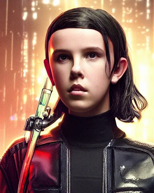 Image similar to Cyberpunk Millie Bobby Brown