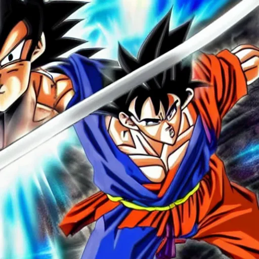 Image similar to goku with berserk sword