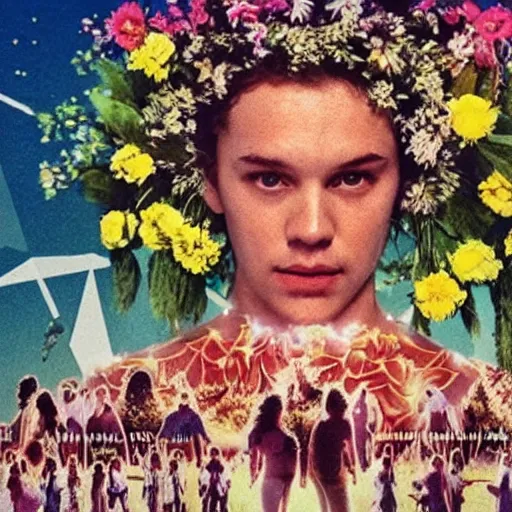 Image similar to vhs 1 9 8 0 s footage of a scene from the movie midsommar directed by ari aster