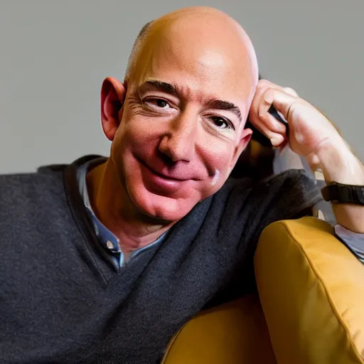 Image similar to Photography of Jeff Bezos with a pony tail