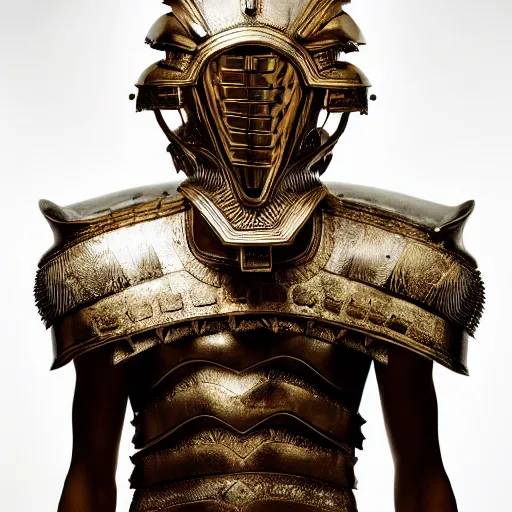 Image similar to a portrait of a beautiful young sumerian male wearing an alexander mcqueen armor , photographed by andrew thomas huang, artistic