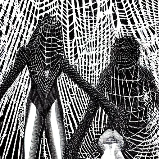 Image similar to female twins in a spider web by junji ito