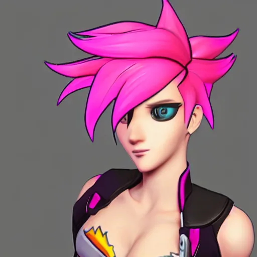 Image similar to tracer with pink hair