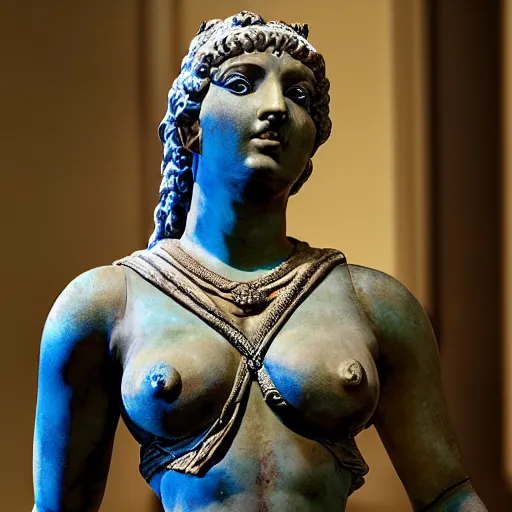 Image similar to ancient roman statue of nicki minaj, hyper real, futuristic