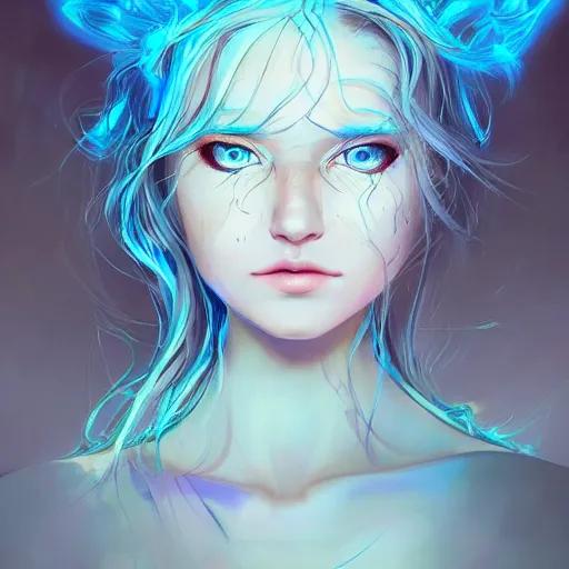 Image similar to Art station concept of a beautiful girls body, compulsion, Hypnosis, hypnotising, hypnotic eyes, light blue eyes, spiral eyes, symmetrical face, by Stanley Artgerm Lau, WLOP, Rossdraws, James Jean, Andrei Riabovitchev, Marc Simonetti, and Sakimichan, trending on artstation