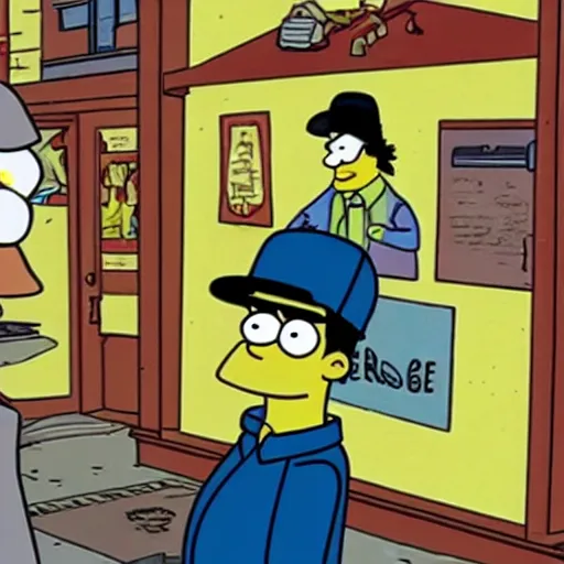 Prompt: holden caulfield guest stars on the simpsons