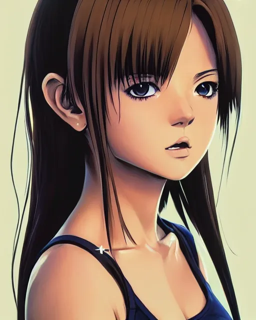 Image similar to portrait Anime as isabela moner sicario girl, cute-fine-face, brown-blond-hair pretty face, realistically shaded, Perfect face, fine details. Anime. sicario, realistic shaded lighting by Ilya Kuvshinov, katsuhiro otomo, ghost-in-the-shell, magali villeneuve, artgerm, rutkowski, WLOP Jeremy Lipkin, Giuseppe Dangelico Pino, Michael Garmash, Rob Rey