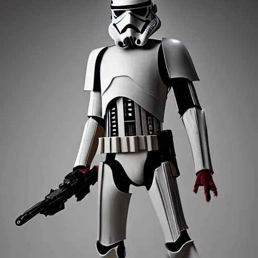 Image similar to general grevious combined with a stormtrooper, accurate, realistic, detailed, 4 k