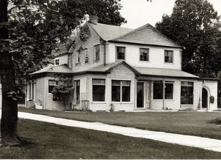 Prompt: an average house in the suburbs from the 1930’s