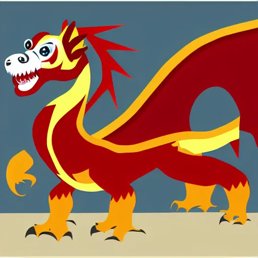 Image similar to vector art of welsh dragon and panda mixed, intercrossed, chimera, adobe illustrator