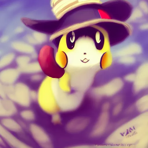 Image similar to Pichu wearing a straw hat by WLOP, Pokemon, anime