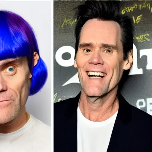 Image similar to jim carrey with spacebuns