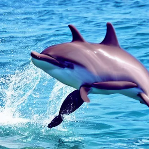 Image similar to dolphin in sea cute, colourful, happy, adorable