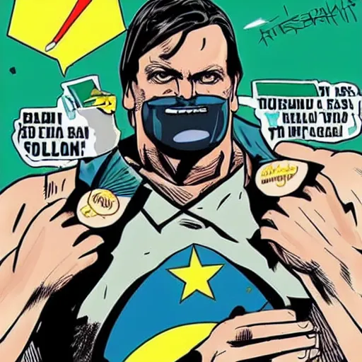 Prompt: bolsonaro as a super hero