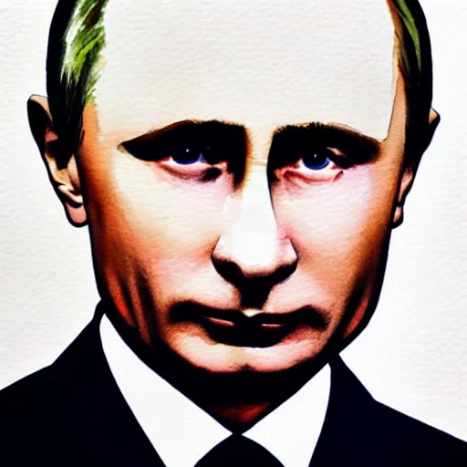 Image similar to vladimir putin, simple watercolour