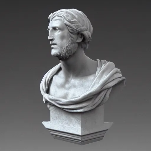 Prompt: renaissance statue bust, 3 d model, octane rendered, unreal engine