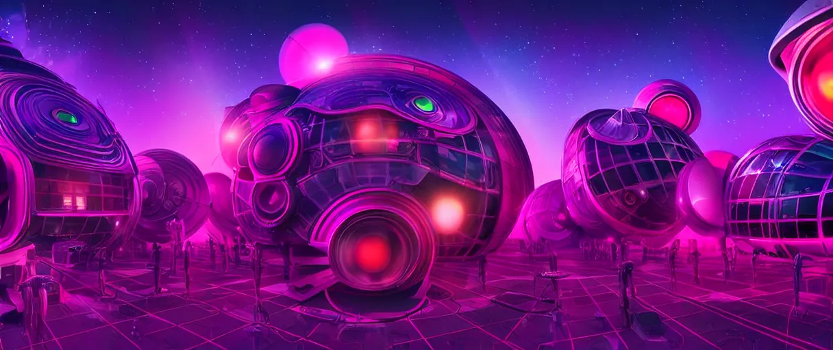 Image similar to hyper detailed neo-surreal 2070s neon purple and red propaganda poster of space workers sharp cinematic lighting 8k wide angle shallow depth of field