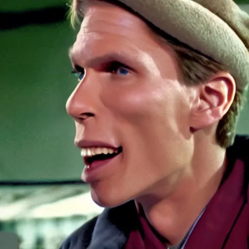 Image similar to Live Action Still of Jerma in Back to the Future, real life, hyperrealistic, ultra realistic, realistic, highly detailed, epic, HD quality, 8k resolution, body and headshot, film still