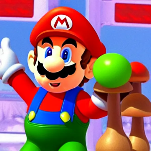 Image similar to mario poisoned with mushrooms