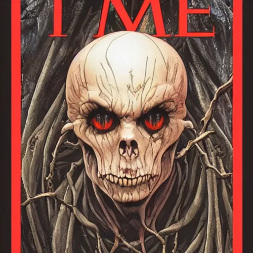 Image similar to Time Magazine cover of Vecna from StrangerThings Series