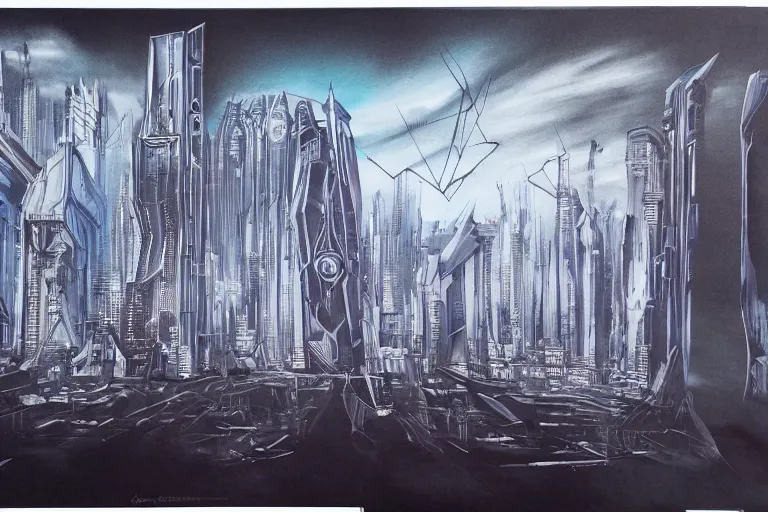 Image similar to futuristic, cyberpunk, martian architecture, minimalistic ink airbrush painting on white background, outline